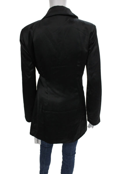 Steve Madden Womens Wrap Dress Black Long Sleeve Tie Knee Length Size S