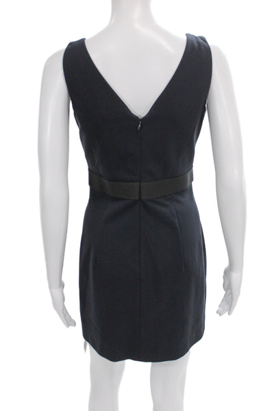 Theory Womens Sleeveless V Neck Black Viscose Sheath Dress Size 6