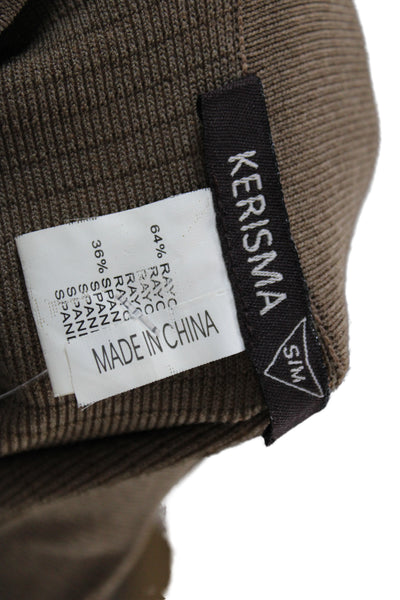 Kerisma Women Skater Mini Skirt Brown Rayon Spandex Size S