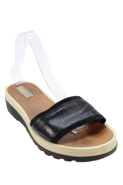 See by Chloe Womens Leather Slide On Sandals Black Size 40 10
