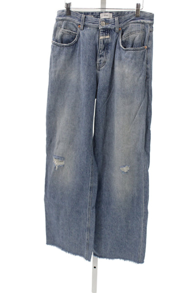 Closed Women Wide Leg Jeans Blue High Rise Cotton Size 28