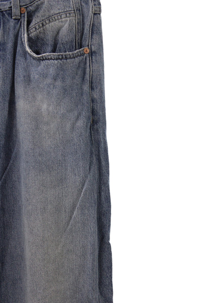 Closed Women Wide Leg Jeans Blue High Rise Cotton Size 28
