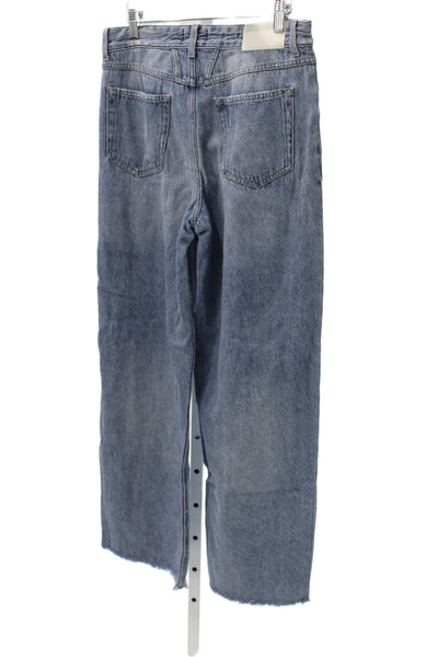Closed Women Wide Leg Jeans Blue High Rise Cotton Size 28