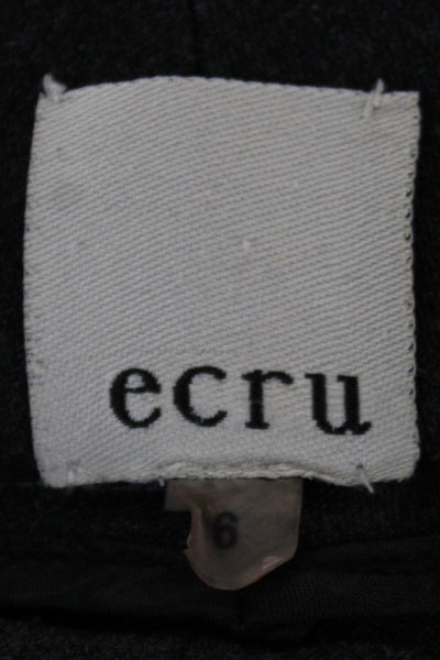 Ecru Women Gray Dress Pants Cotton Blend Pull On Inseam 28 Size 6