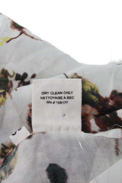 Ulla Johnson Womens Cotton Floral Print Beige Multicolor Scarf Size 56"x38"