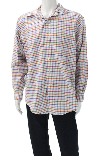 Brooks Brothers Mens Collared Check Supima Cotton Long Sleeve Button-Up Size M