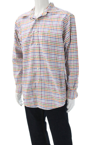 Brooks Brothers Mens Collared Check Supima Cotton Long Sleeve Button-Up Size M