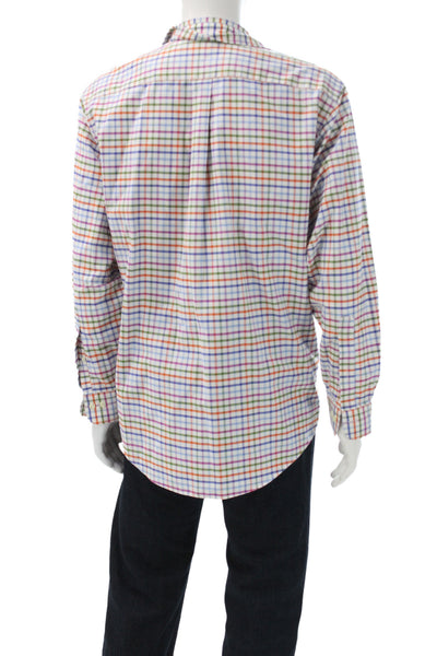 Brooks Brothers Mens Collared Check Supima Cotton Long Sleeve Button-Up Size M
