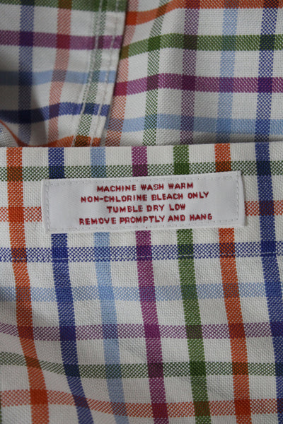 Brooks Brothers Mens Collared Check Supima Cotton Long Sleeve Button-Up Size M