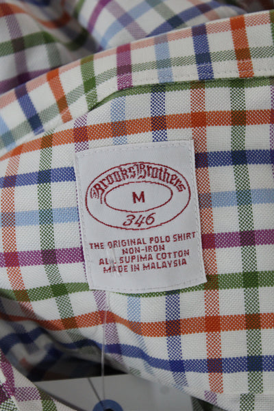 Brooks Brothers Mens Collared Check Supima Cotton Long Sleeve Button-Up Size M