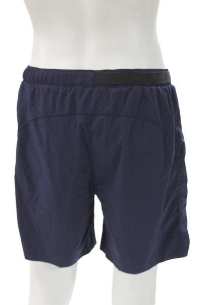 Rhone Mens Athletic Blue Drawstring Polyester Solid Sports Shorts Size L