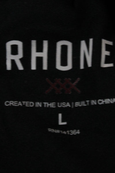 Rhone Mens Athletic Blue Drawstring Polyester Solid Sports Shorts Size L