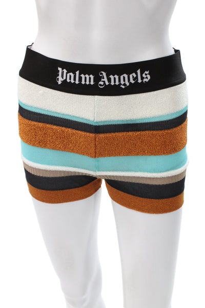 Palm Angels Unisex Adults Black Striped Knit Hot Pants Size XS