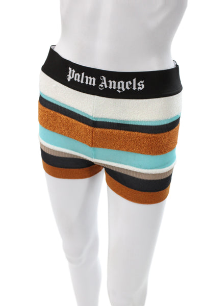 Palm Angels Unisex Adults Black Striped Knit Hot Pants Size XS