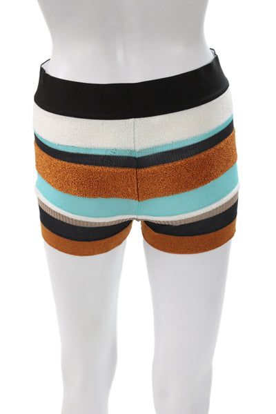 Palm Angels Unisex Adults Black Striped Knit Hot Pants Size XS