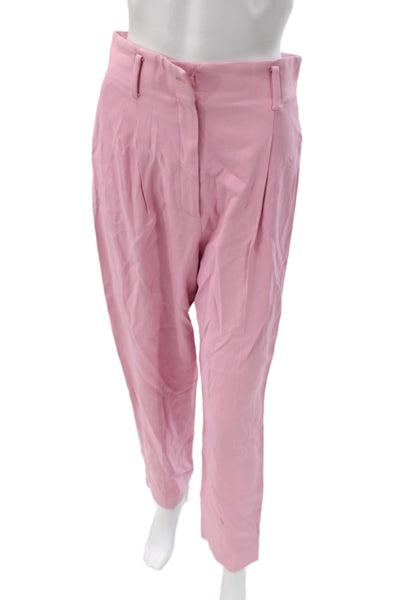 Temperley London Women Dress Pants Pink Viscose Blend Solid Button Size 30
