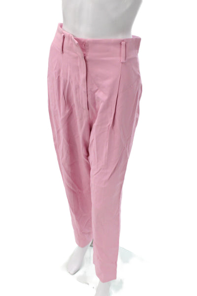 Temperley London Women Dress Pants Pink Viscose Blend Solid Button Size 30