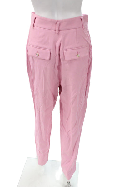 Temperley London Women Dress Pants Pink Viscose Blend Solid Button Size 30