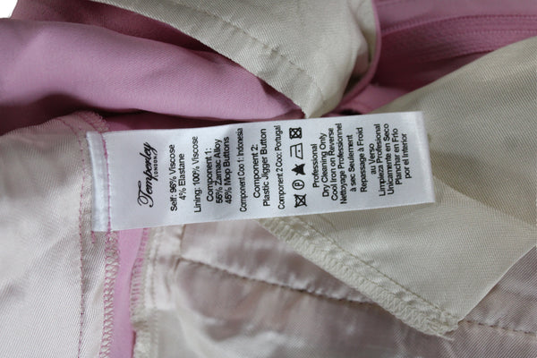 Temperley London Women Dress Pants Pink Viscose Blend Solid Button Size 30