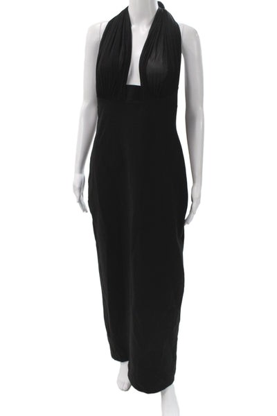 Helsa Womens Maxi Halter Sleeveless Black Evening Dress Size L