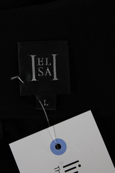 Helsa Womens Maxi Halter Sleeveless Black Evening Dress Size L