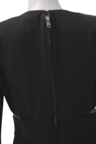 Elisabetta Franchi Womens Black Round Neck Jumpsuit 3/4 Sleeve Size S