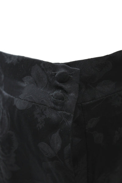Ronny Kobo Women Harem Pants Black Floral Silk Blend Size M