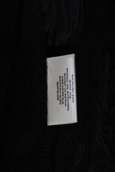 Ronny Kobo Women Harem Pants Black Floral Silk Blend Size M