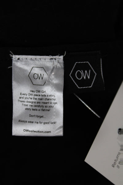 OW Collection Women Cropped Halter Tank Black Sleeveless Size One Size