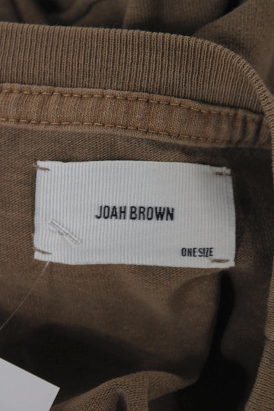 Joah Brown Womens Cropped Brown Cotton Long Sleeve T-Shirt Size One Size