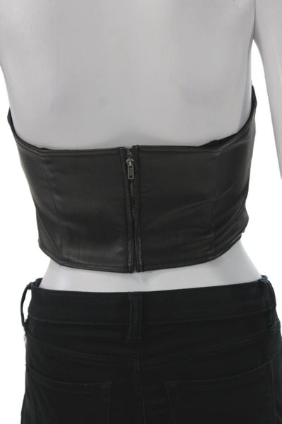 AFRM Womens Cropped Strapless Tank Black Sleeveless Size XS