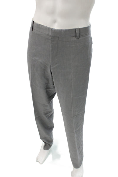 Theory Mens Dress Pants Gray Button Classic 33 Inseam Size 38