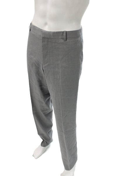 Theory Mens Dress Pants Gray Button Classic 33 Inseam Size 38