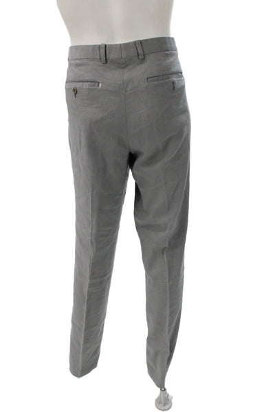 Theory Mens Dress Pants Gray Button Classic 33 Inseam Size 38