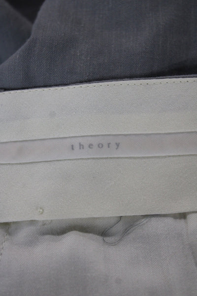 Theory Mens Dress Pants Gray Button Classic 33 Inseam Size 38