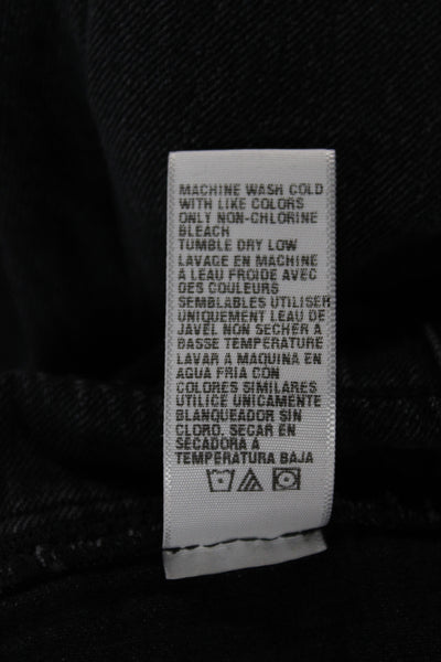 James Perse Women Black Denim Jogger Pants High Rise Drawstring Size 1