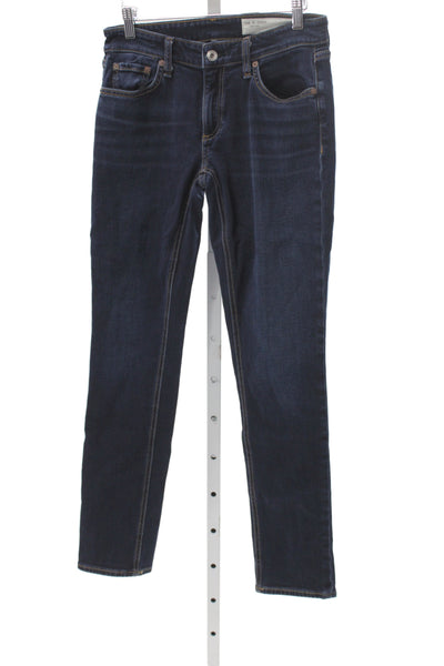 Rag & Bone Womens Skinny Blue Jeans Mid Rise Inseam 30 Size 24