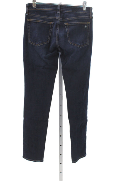 Rag & Bone Womens Skinny Blue Jeans Mid Rise Inseam 30 Size 24