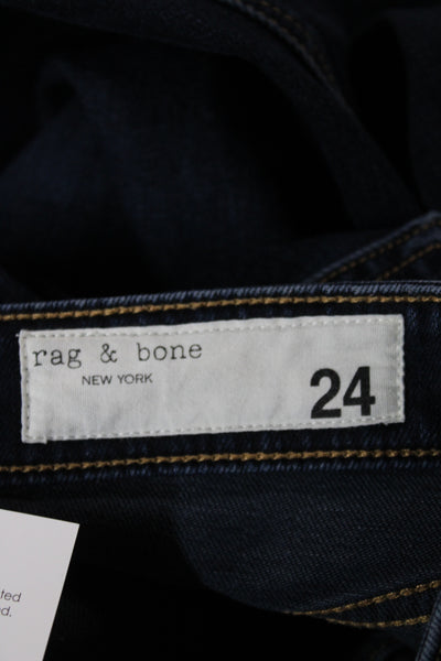 Rag & Bone Womens Skinny Blue Jeans Mid Rise Inseam 30 Size 24