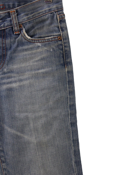 7 For All Mankind Womens Bootcut Jeans Blue High Rise Button Size 24