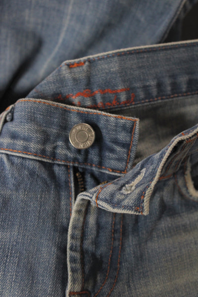 7 For All Mankind Womens Bootcut Jeans Blue High Rise Button Size 24