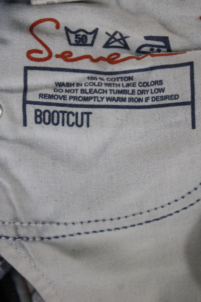 7 For All Mankind Womens Bootcut Jeans Blue High Rise Button Size 24
