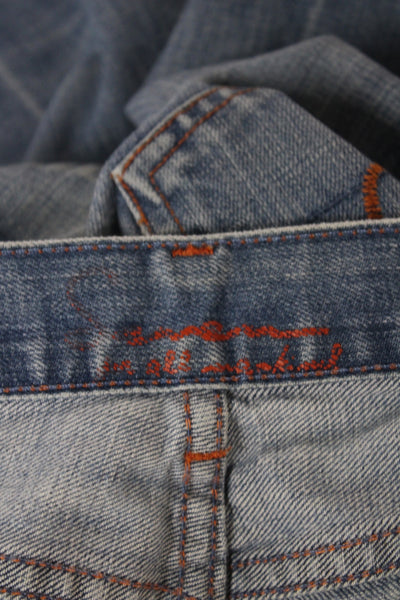 7 For All Mankind Womens Bootcut Jeans Blue High Rise Button Size 24