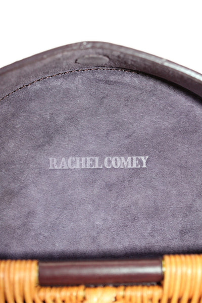 Rachel Comey Womens Single Strap Round Wicker Trim Shoulder Handbag Purple