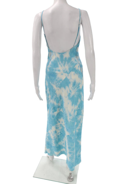 Thakoon Womens Blue Tie Dye Slip Dress Sleeveless Scoop Neck Mid-Calf Size 0