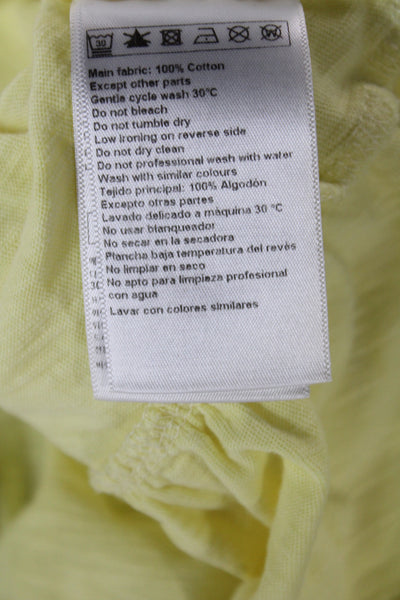 Ba&Sh Women Sundress Yellow Cotton Sleeveless Round Neck Mid Calf Size S