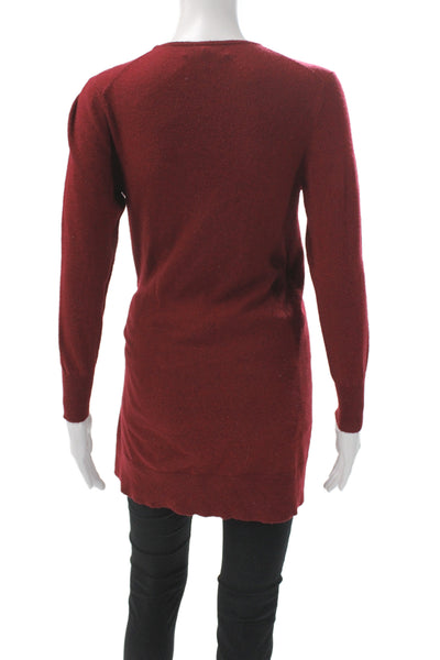 Thakoon Women Wrap Dress Red V Neck Long Sleeve Tie Waist Size XS
