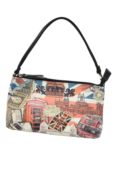 Sharif Womens Graphic Print Convertible Wristlet Bag Multicolor