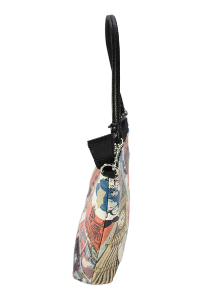 Sharif Womens Graphic Print Convertible Wristlet Bag Multicolor