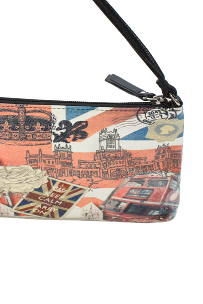 Sharif Womens Graphic Print Convertible Wristlet Bag Multicolor